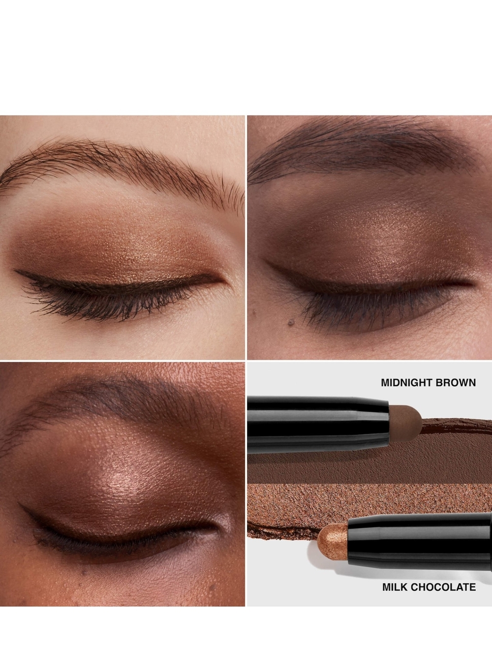 Bobbi Brown Dual-Ended Eye Shadow Stick In Milk Chocolate Shimmer & Midnight Bwn - Picture 2 of 5